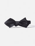 Smeeshu Black Satin Diamond Bow Tie – Men's Self-Tie Silk Bow Tie