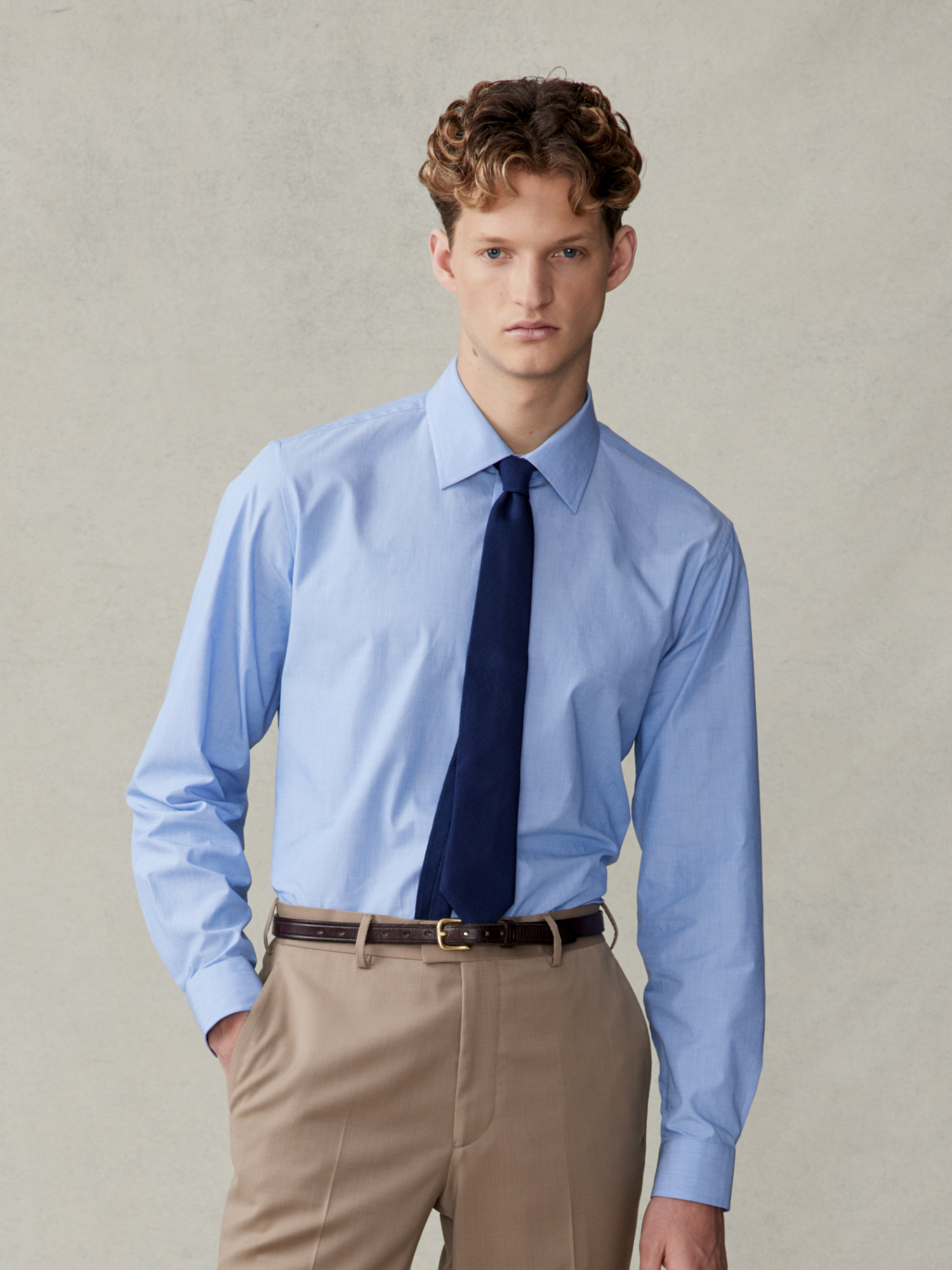 Smeeshu Essential Blue End-on-End Dress Shirt – Men's Cotton Shirt