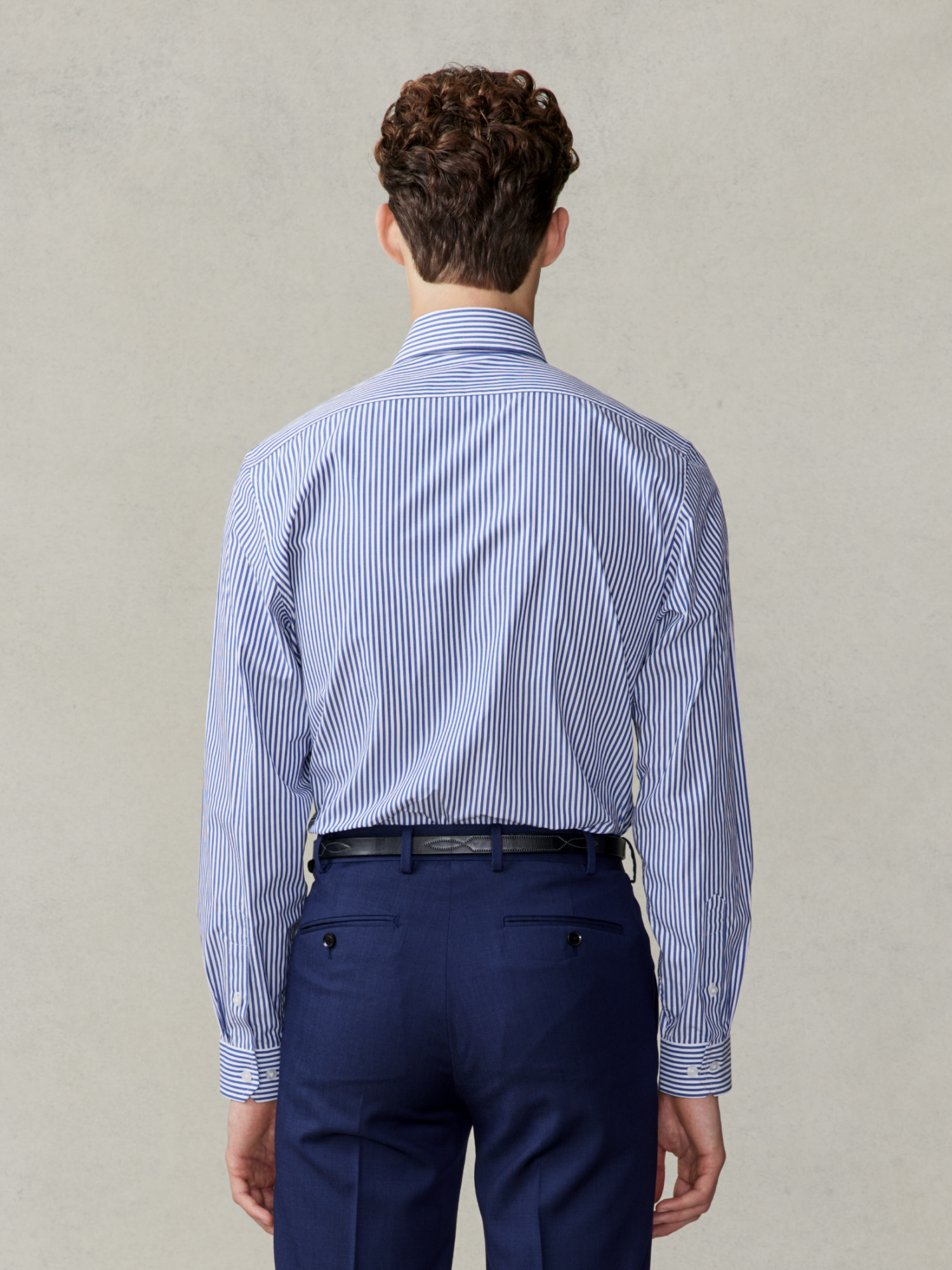 Smeeshu Essential Navy Stripe Dress Shirt – Men's Cotton Shirt