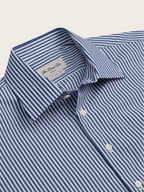Smeeshu Essential Navy Stripe Dress Shirt – Men's Cotton Shirt