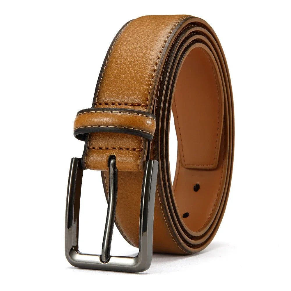 Smeeshu Men's Leather Business Belt – Belt with Alloy Buckle