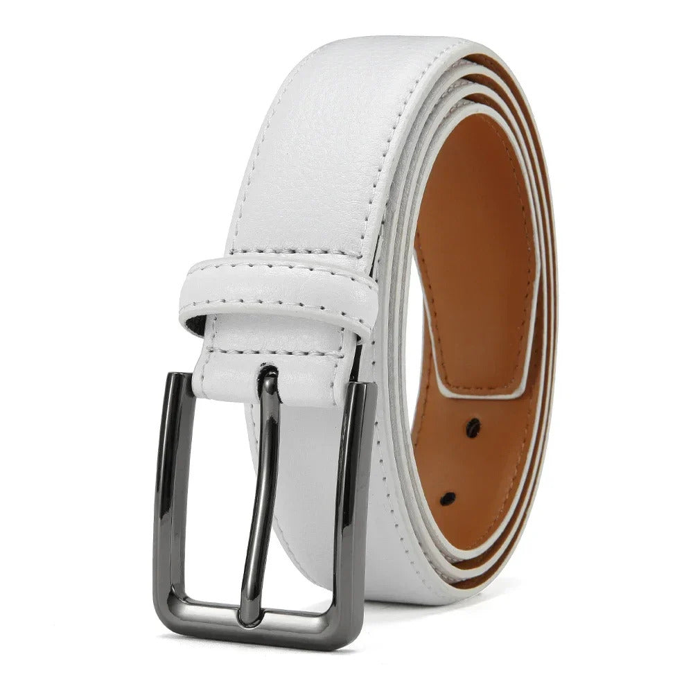 Smeeshu Men's Leather Business Belt – Belt with Alloy Buckle