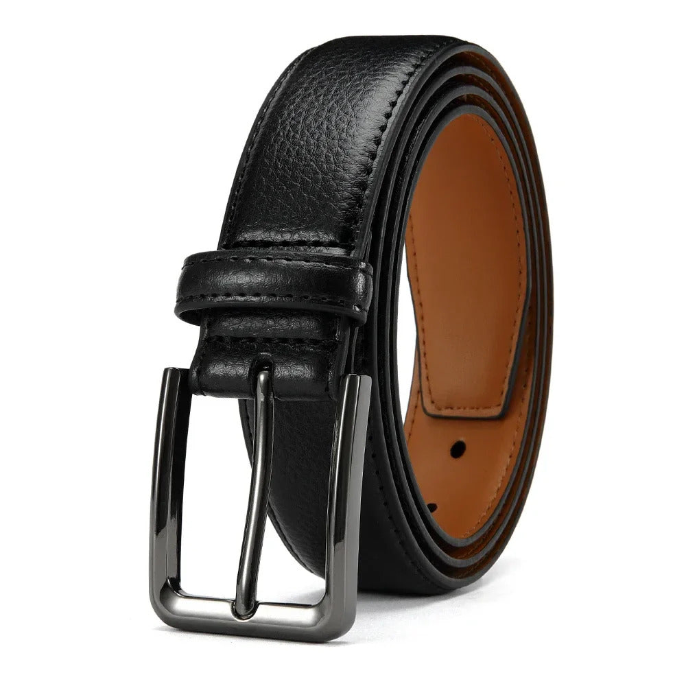 Smeeshu Men's Leather Business Belt – Belt with Alloy Buckle