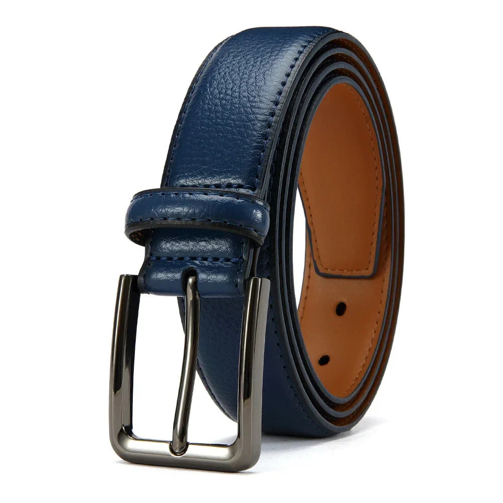 Smeeshu Men's Leather Business Belt – Belt with Alloy Buckle