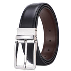 Smeeshu Men's Reversible Leather Belt – Luxury Business Belt with Pin Buckle