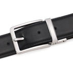 Smeeshu Men's Reversible Leather Belt – Luxury Business Belt with Pin Buckle