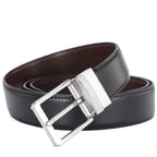 Smeeshu Men's Reversible Leather Belt – Luxury Business Belt with Pin Buckle