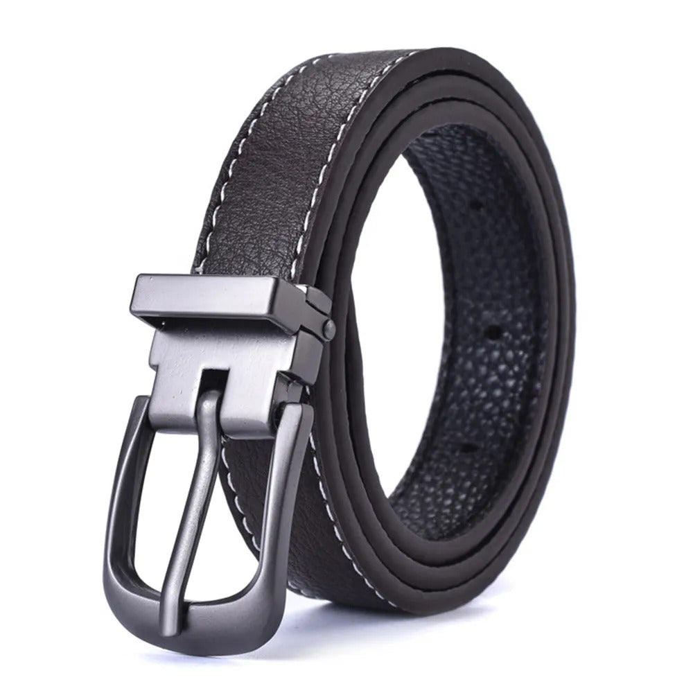 Smeeshu Men's Slim Belt – Black Retro Casual Jeans Belt