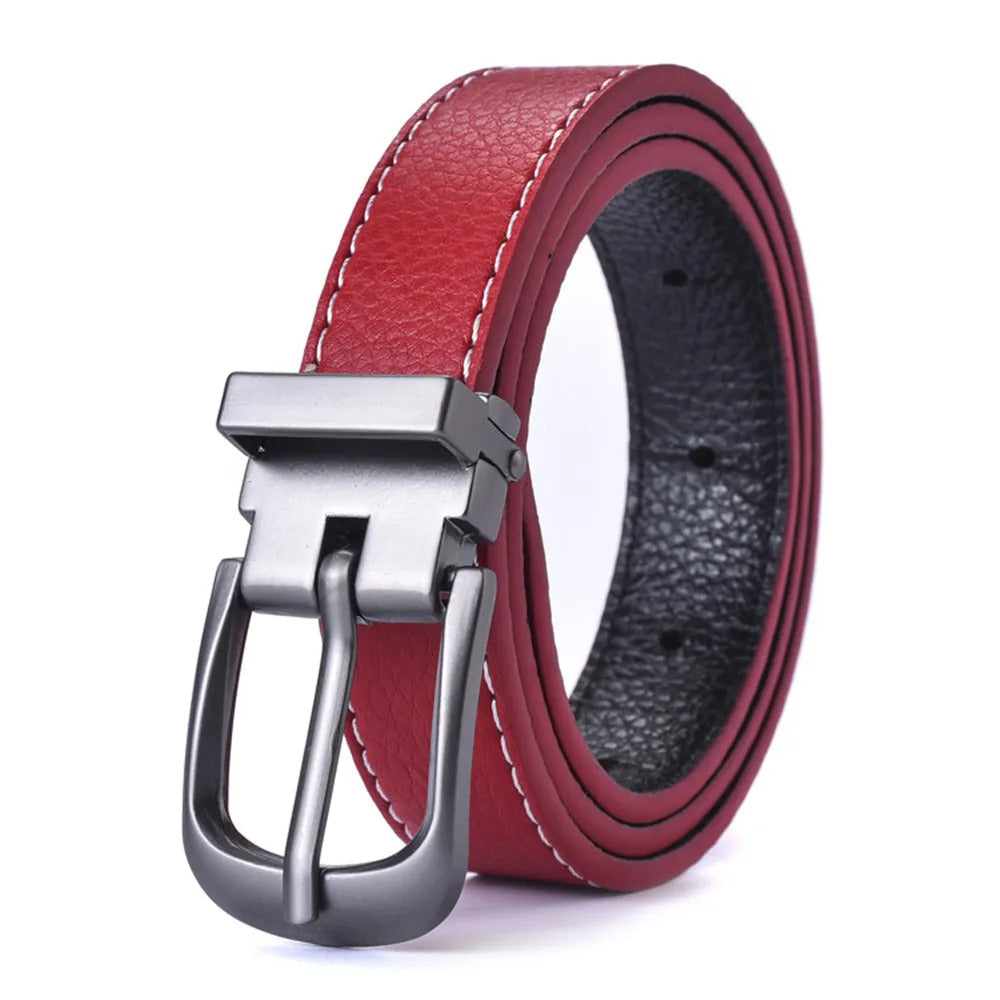 Smeeshu Men's Slim Belt – Black Retro Casual Jeans Belt