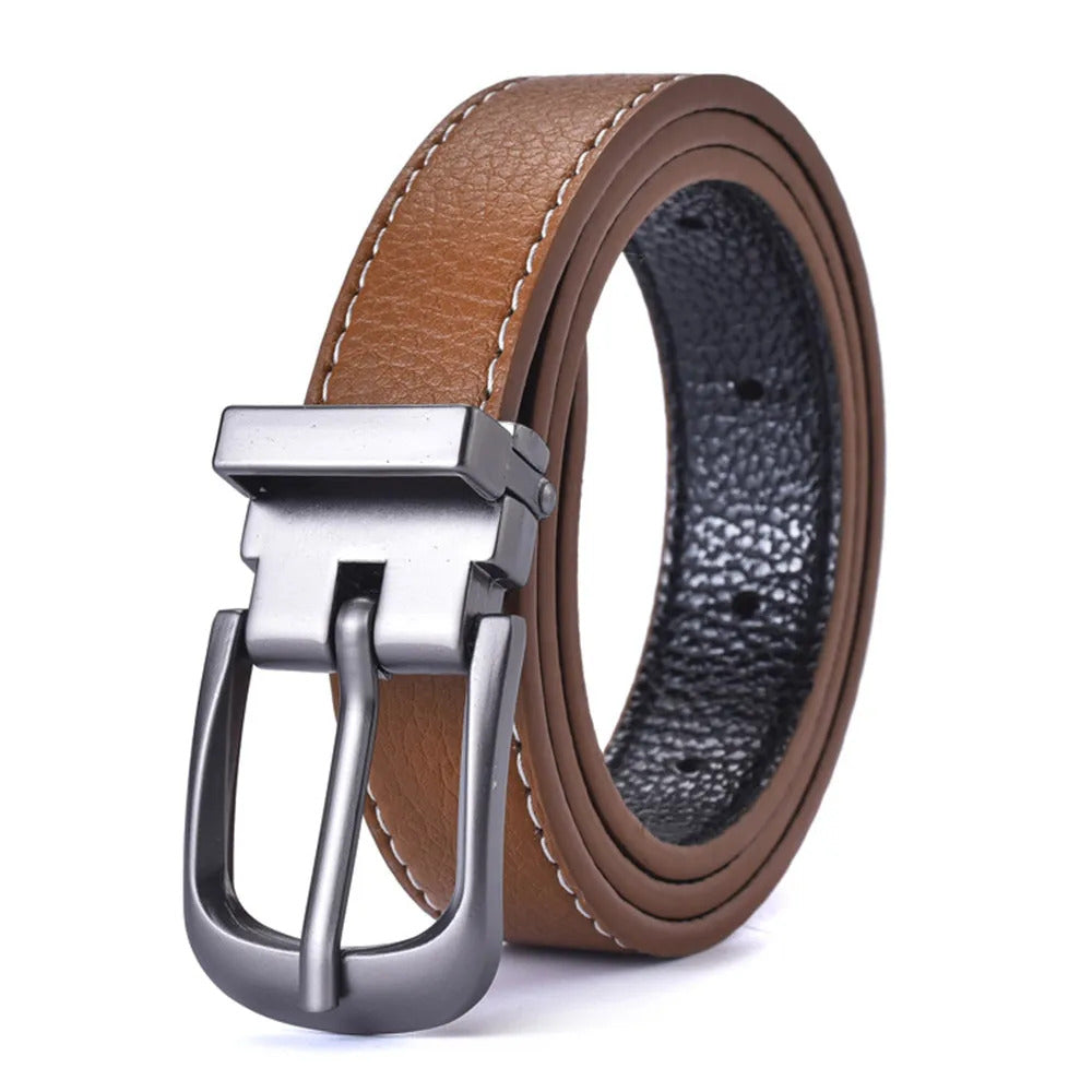 Smeeshu Men's Slim Belt – Black Retro Casual Jeans Belt