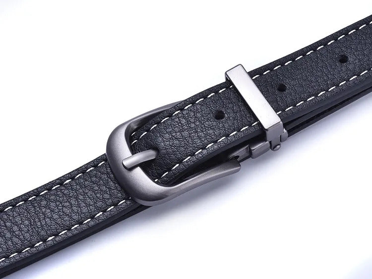 Smeeshu Men's Slim Belt – Black Retro Casual Jeans Belt