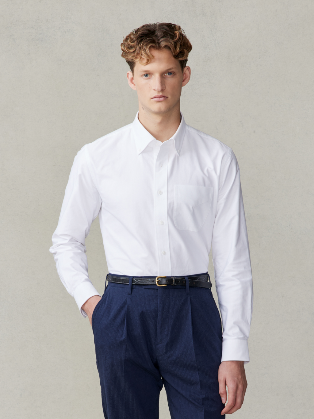 Smeeshu White Oxford Shirt – Men's Cotton Casual Shirt