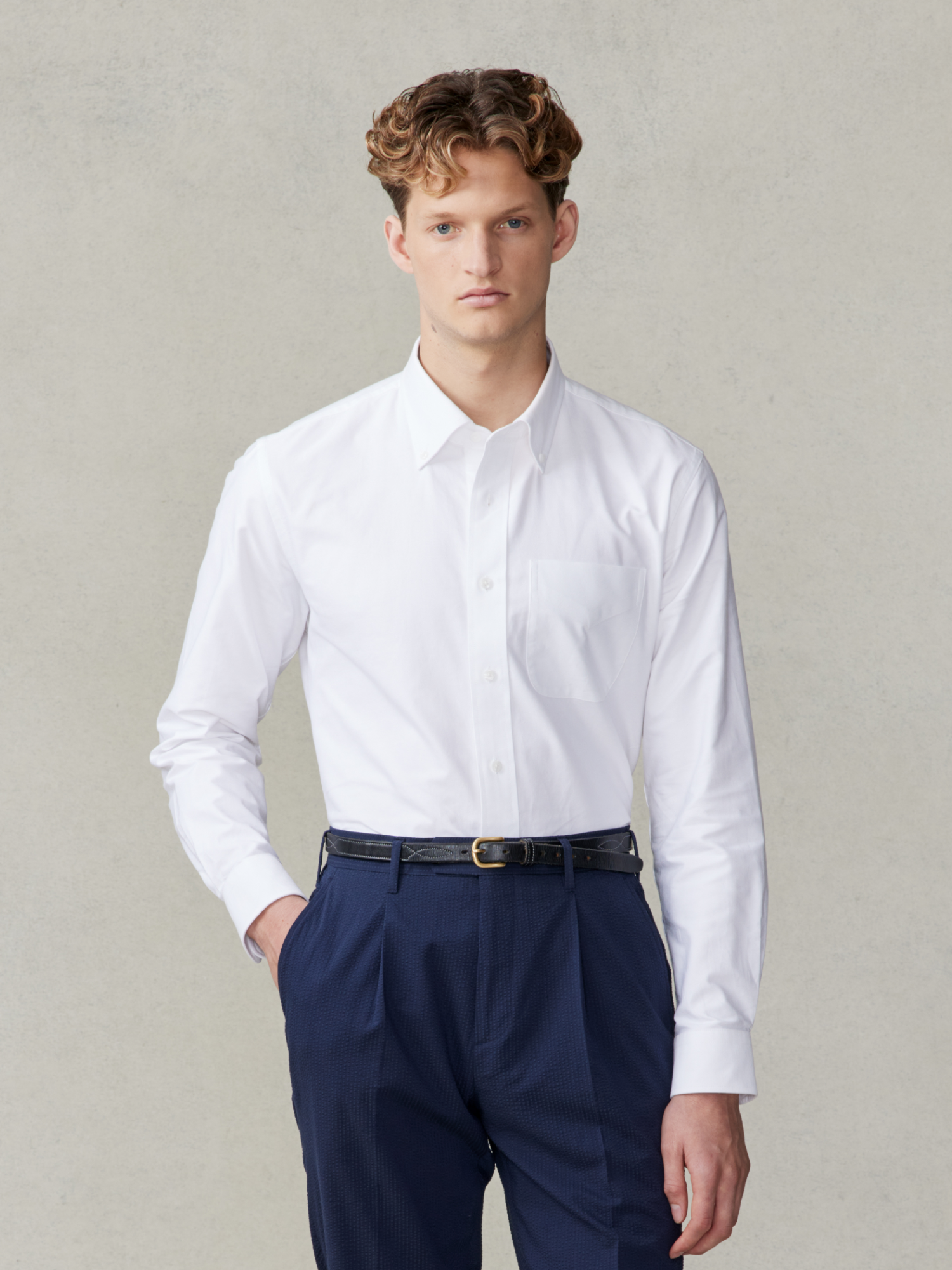Smeeshu White Oxford Shirt – Men's Cotton Casual Shirt